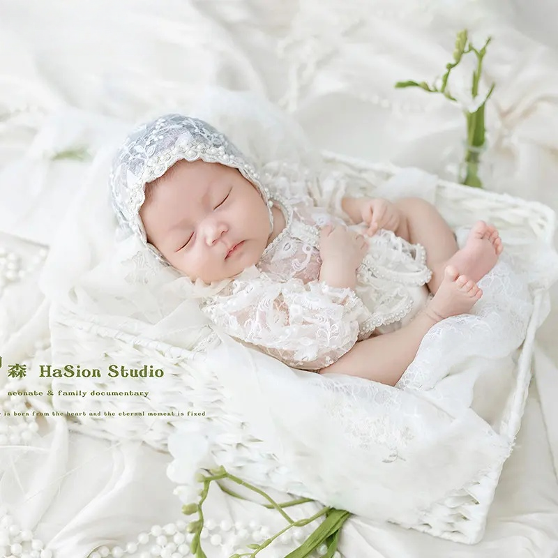 White Lace Theme Set - Newborn Photography Props - Image 5